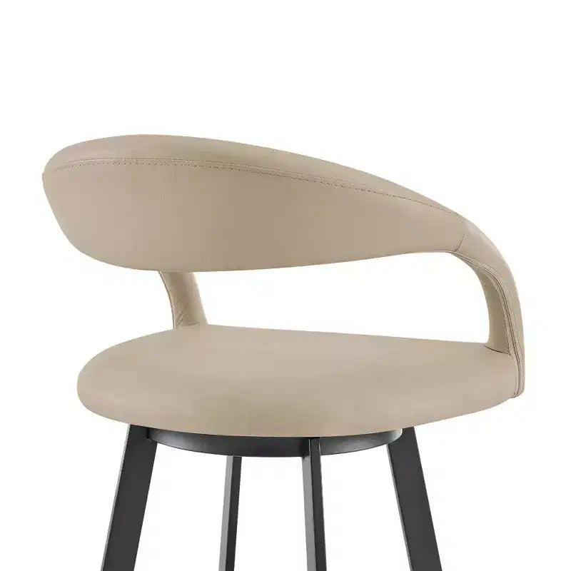 Tabouret de bar pivotant Armen Living 26 Ramona en fer et similicuir, hauteur comptoir