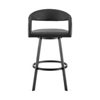 Tabouret de bar pivotant Armen Living 26 Ramona en fer et similicuir, hauteur comptoir