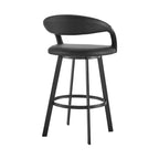 Tabouret de bar pivotant Armen Living 26 Ramona en fer et similicuir, hauteur comptoir