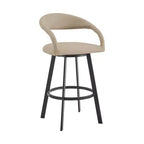 Tabouret de bar pivotant Armen Living 26 Ramona en fer et similicuir, hauteur comptoir