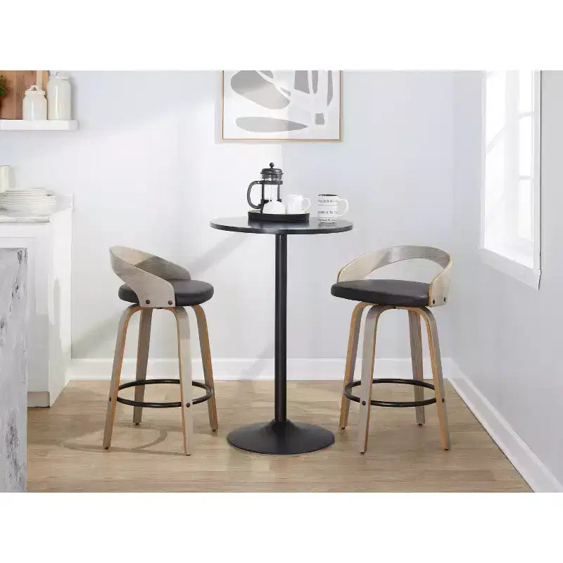 LumiSource, lot de 2 tabourets de bar pivotants « Grotto » de 66 cm (hauteur comptoir)