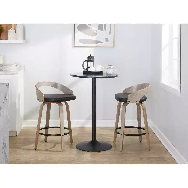 LumiSource, lot de 2 tabourets de bar pivotants « Grotto » de 66 cm (hauteur comptoir)