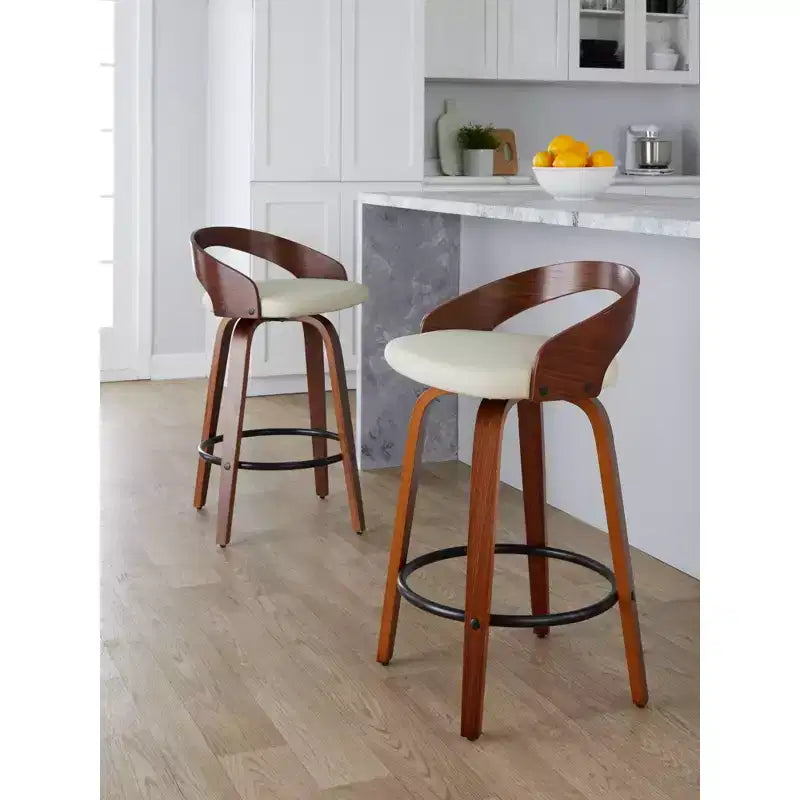 LumiSource, lot de 2 tabourets de bar pivotants « Grotto » de 66 cm (hauteur comptoir)