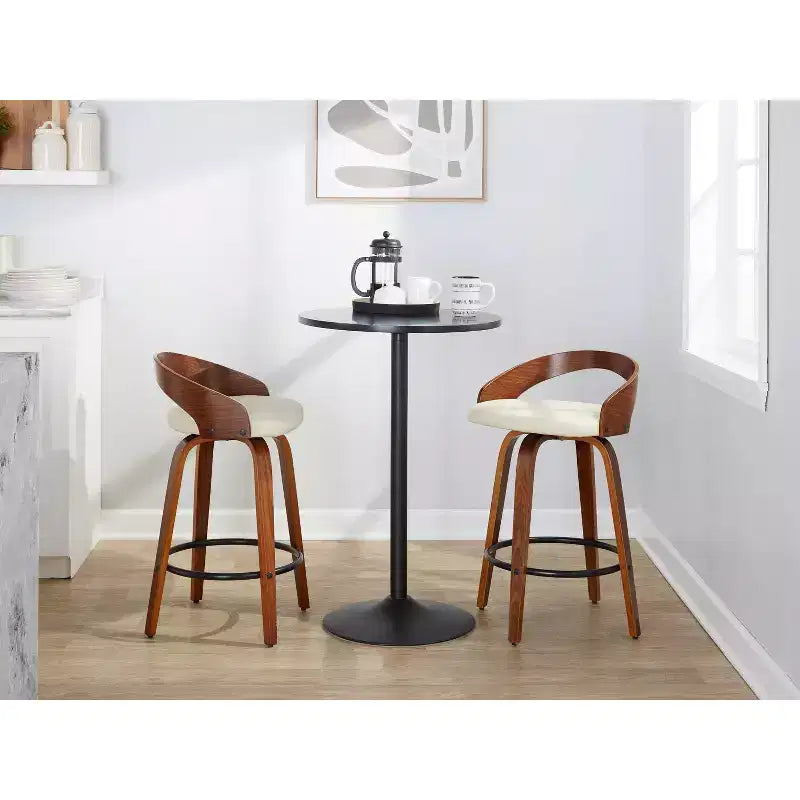 LumiSource, lot de 2 tabourets de bar pivotants « Grotto » de 66 cm (hauteur comptoir)