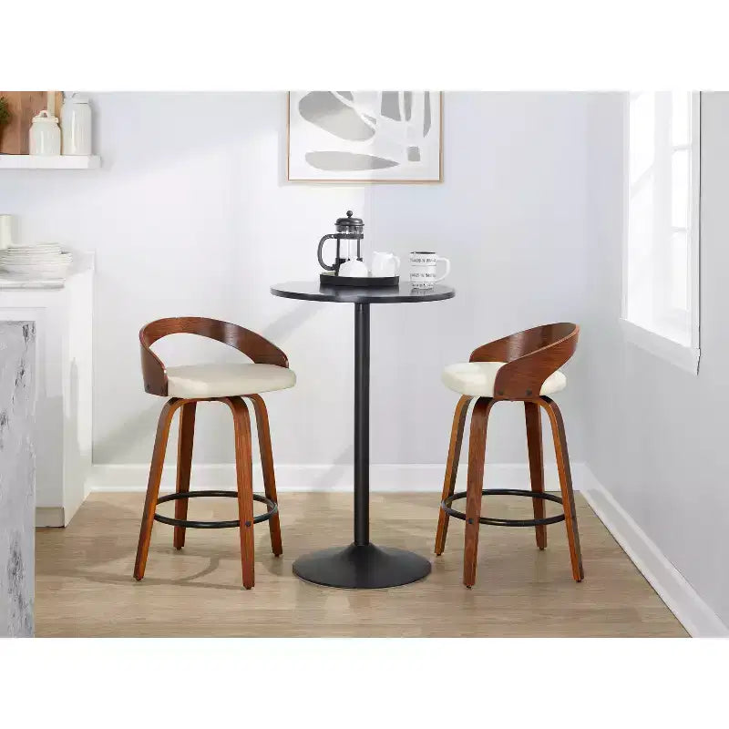 LumiSource, lot de 2 tabourets de bar pivotants « Grotto » de 66 cm (hauteur comptoir)