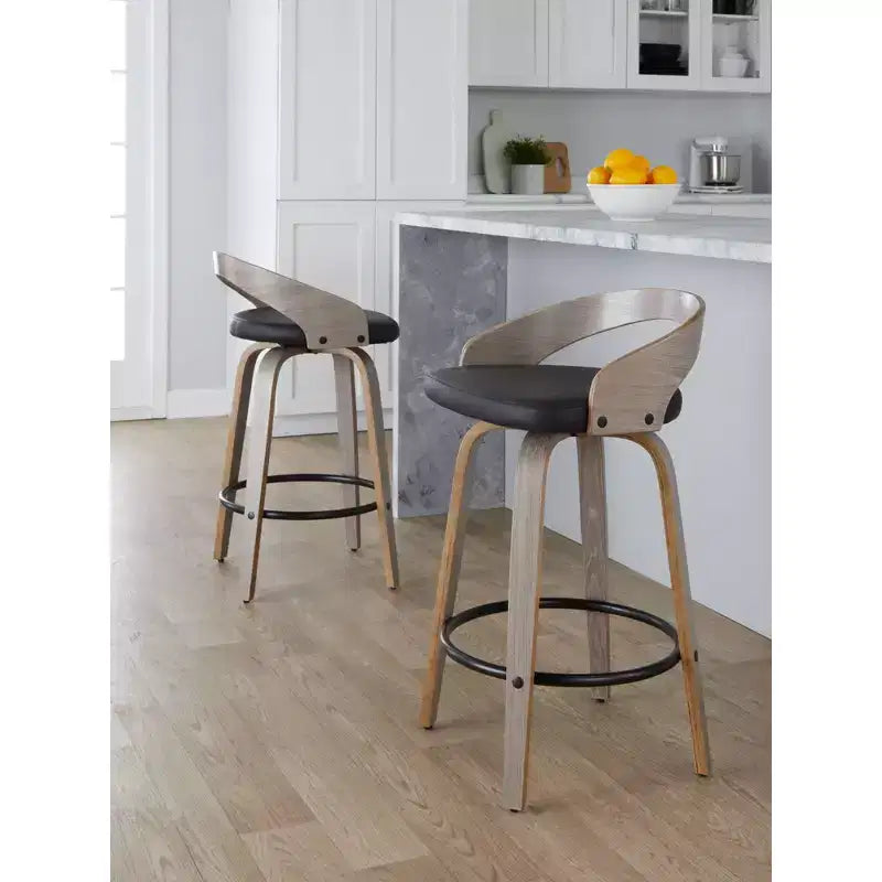 LumiSource, lot de 2 tabourets de bar pivotants « Grotto » de 66 cm (hauteur comptoir)