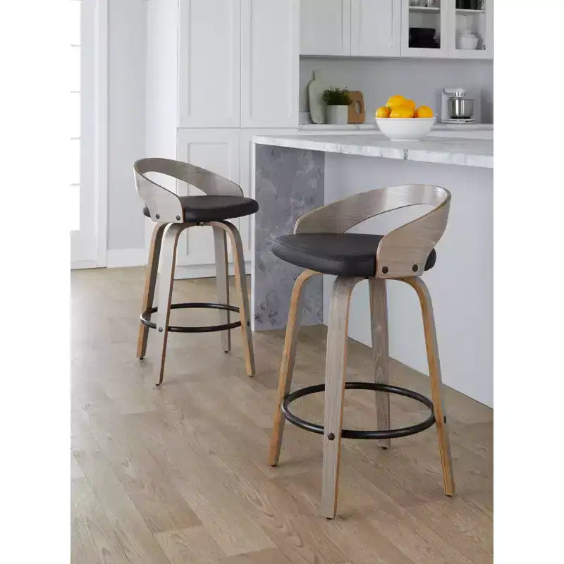LumiSource, lot de 2 tabourets de bar pivotants « Grotto » de 66 cm (hauteur comptoir)