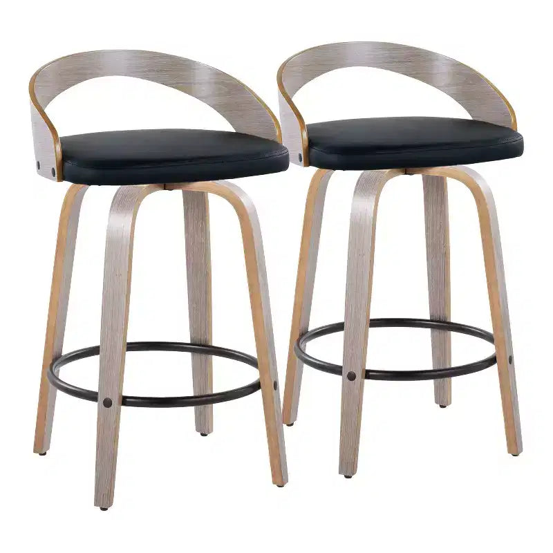 LumiSource Set of 2 26 Grotto Swivel Counter Height Barstools