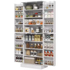 HOMCOM Armoire de cuisine 65", Meuble de rangement moderne avec portes et étagères, Buffet autoportant pour salle à manger