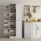 HOMCOM Armoire de cuisine 65", Meuble de rangement moderne avec portes et étagères, Buffet autoportant pour salle à manger