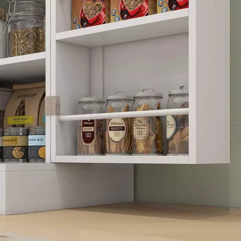 HOMCOM Armoire de cuisine 65", Meuble de rangement moderne avec portes et étagères, Buffet autoportant pour salle à manger