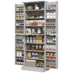 HOMCOM Armoire de cuisine 65", Meuble de rangement moderne avec portes et étagères, Buffet autoportant pour salle à manger