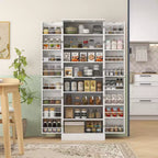 HOMCOM Armoire de cuisine 65", Meuble de rangement moderne avec portes et étagères, Buffet autoportant pour salle à manger