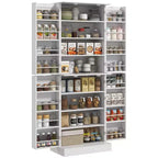 HOMCOM Armoire de cuisine 65", Meuble de rangement moderne avec portes et étagères, Buffet autoportant pour salle à manger