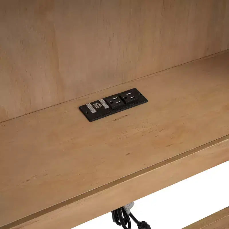Lit de repos double avec lit gigogne/2 tiroirs, armoires de rangement et ports USB 4B - ModernLuxe