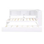 Lit de repos double avec lit gigogne/2 tiroirs, armoires de rangement et ports USB 4B - ModernLuxe