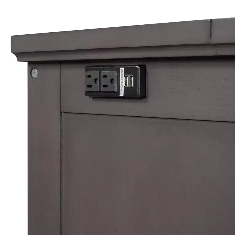 Lit escamotable en bois taille Queen/Full ModernLuxe, armoire-lit pliable peu encombrante avec station de recharge USB et tiroirs de rangement