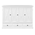 Lit escamotable en bois taille Queen/Full ModernLuxe, armoire-lit pliable peu encombrante avec station de recharge USB et tiroirs de rangement