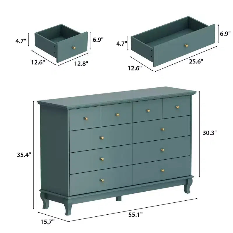 Commode à 10 tiroirs Famapy Polyvalente : Vaste espace de rangement, design élégant, idéale pour toutes les pièces