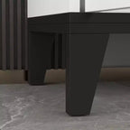 Famapy Buffet/Bahut Moderne Blanc 4 Portes Avec 4 Tiroirs de Rangement