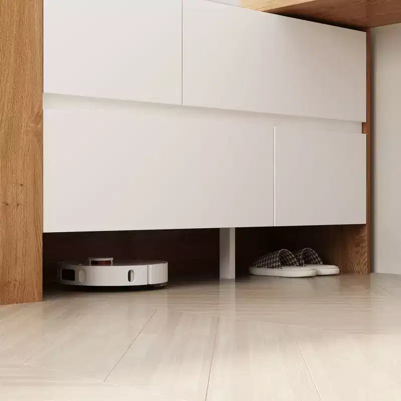 Table de Maquillage Rotative Famapy Marron et Blanc avec Tiroirs de Rangement