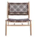 SAFAVIEH Queenie Bandelier, fauteuil d'appoint carré en cuir tressé à dossier ouvert - 26 L x 32 P x 31 H - 26Lx31Px31H