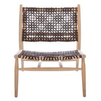 SAFAVIEH Queenie Bandelier, fauteuil d'appoint carré en cuir tressé à dossier ouvert - 26 L x 32 P x 31 H - 26Lx31Px31H