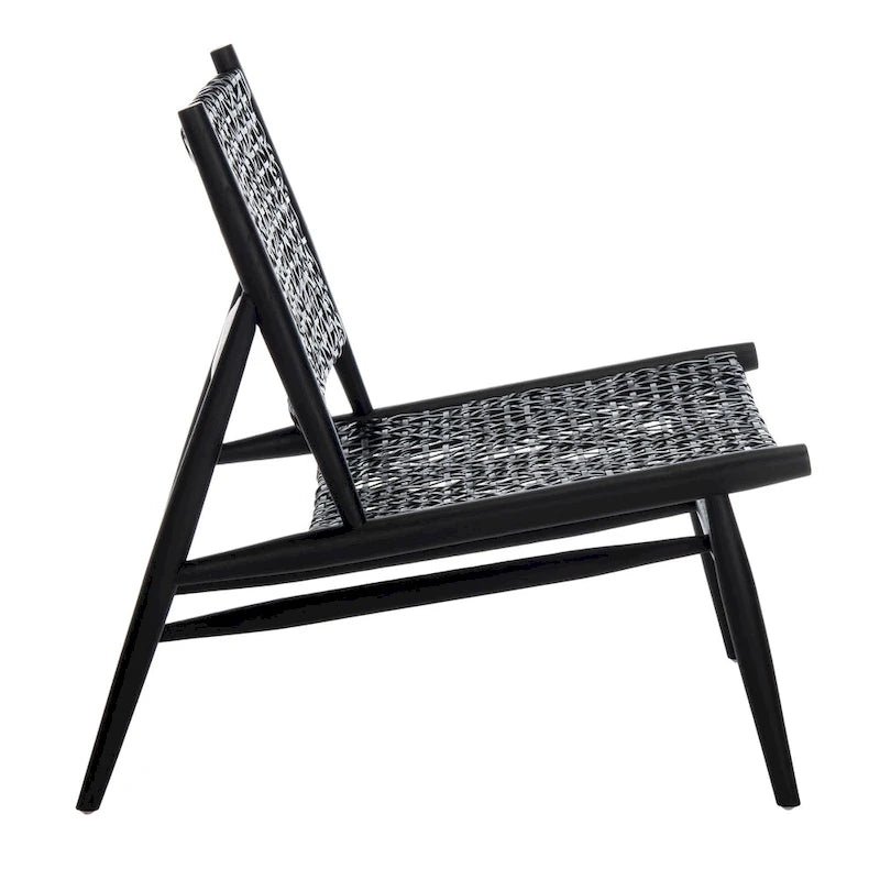 SAFAVIEH Queenie Bandelier, fauteuil d'appoint carré en cuir tressé à dossier ouvert - 26 L x 32 P x 31 H - 26Lx31Px31H