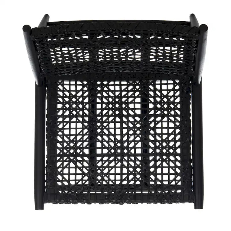SAFAVIEH Queenie Bandelier, fauteuil d'appoint carré en cuir tressé à dossier ouvert - 26 L x 32 P x 31 H - 26Lx31Px31H