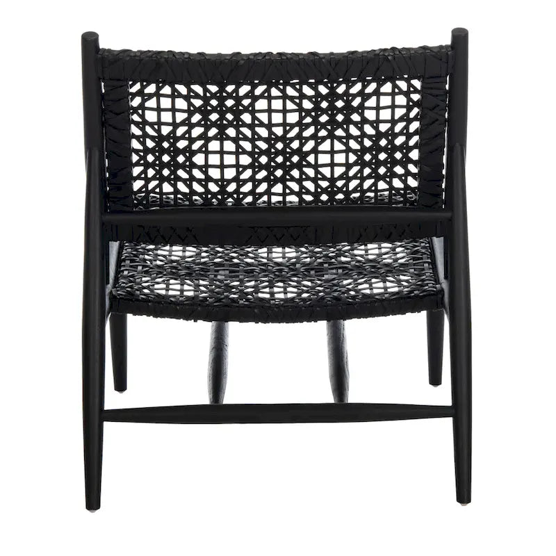 SAFAVIEH Queenie Bandelier, fauteuil d'appoint carré en cuir tressé à dossier ouvert - 26 L x 32 P x 31 H - 26Lx31Px31H