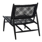SAFAVIEH Queenie Bandelier, fauteuil d'appoint carré en cuir tressé à dossier ouvert - 26 L x 32 P x 31 H - 26Lx31Px31H