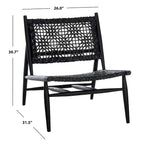 SAFAVIEH Queenie Bandelier, fauteuil d'appoint carré en cuir tressé à dossier ouvert - 26 L x 32 P x 31 H - 26Lx31Px31H
