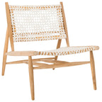 SAFAVIEH Queenie Bandelier, fauteuil d'appoint carré en cuir tressé à dossier ouvert - 26 L x 32 P x 31 H - 26Lx31Px31H