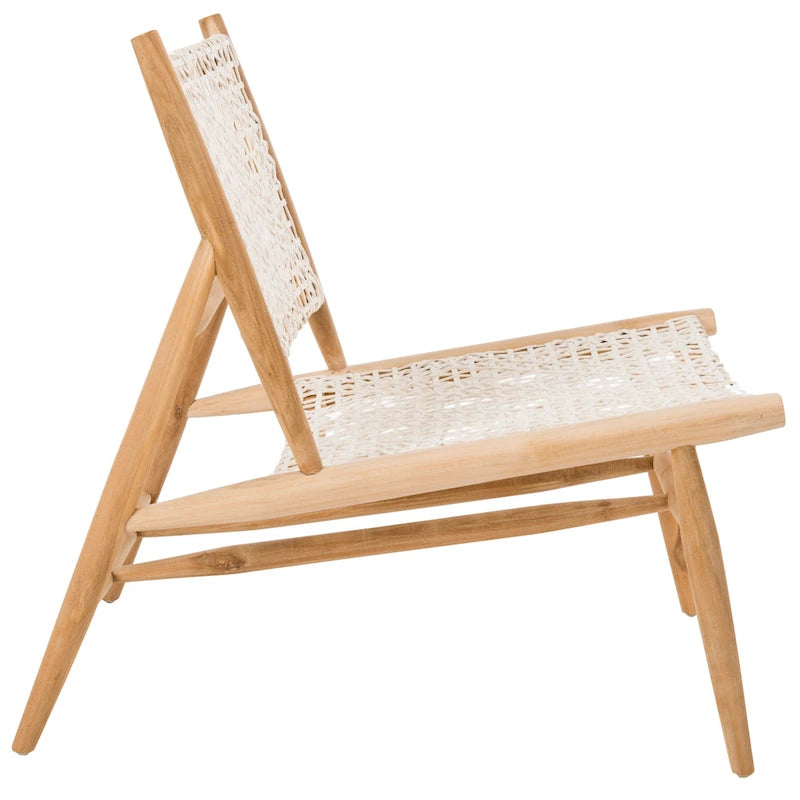 SAFAVIEH Queenie Bandelier, fauteuil d'appoint carré en cuir tressé à dossier ouvert - 26 L x 32 P x 31 H - 26Lx31Px31H