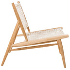 SAFAVIEH Queenie Bandelier, fauteuil d'appoint carré en cuir tressé à dossier ouvert - 26 L x 32 P x 31 H - 26Lx31Px31H