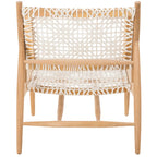 SAFAVIEH Queenie Bandelier, fauteuil d'appoint carré en cuir tressé à dossier ouvert - 26 L x 32 P x 31 H - 26Lx31Px31H