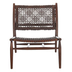 SAFAVIEH Queenie Bandelier, fauteuil d'appoint carré en cuir tressé à dossier ouvert - 26 L x 32 P x 31 H - 26Lx31Px31H