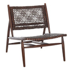 SAFAVIEH Queenie Bandelier, fauteuil d'appoint carré en cuir tressé à dossier ouvert - 26 L x 32 P x 31 H - 26Lx31Px31H