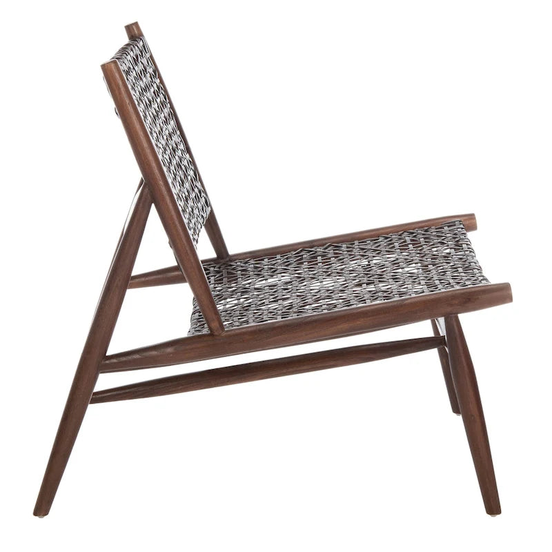 SAFAVIEH Queenie Bandelier, fauteuil d'appoint carré en cuir tressé à dossier ouvert - 26 L x 32 P x 31 H - 26Lx31Px31H