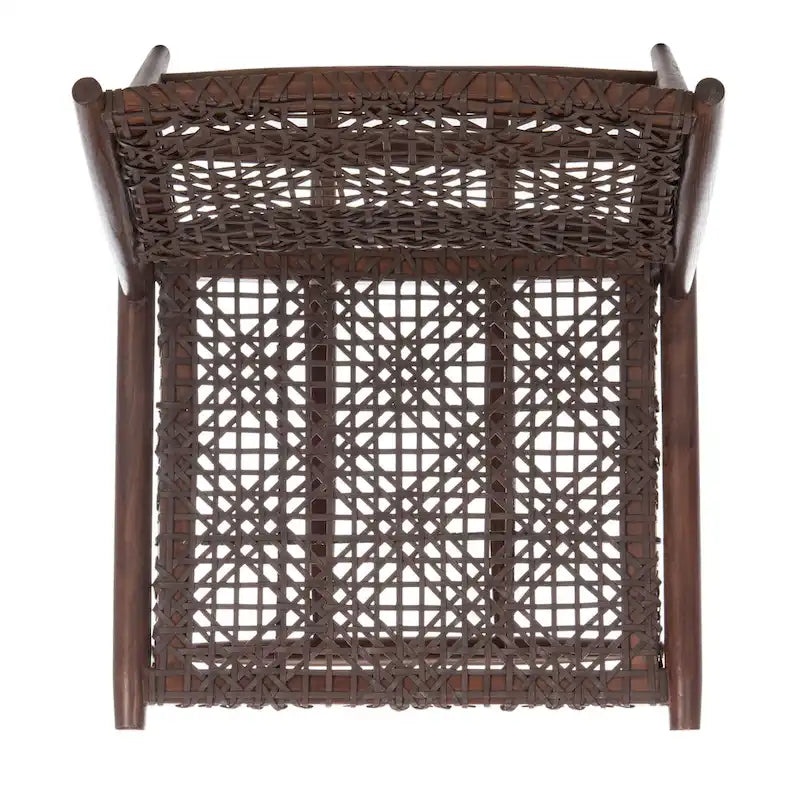 SAFAVIEH Queenie Bandelier, fauteuil d'appoint carré en cuir tressé à dossier ouvert - 26 L x 32 P x 31 H - 26Lx31Px31H