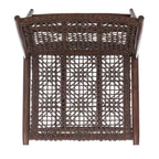 SAFAVIEH Queenie Bandelier, fauteuil d'appoint carré en cuir tressé à dossier ouvert - 26 L x 32 P x 31 H - 26Lx31Px31H