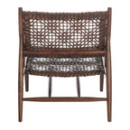 SAFAVIEH Queenie Bandelier, fauteuil d'appoint carré en cuir tressé à dossier ouvert - 26 L x 32 P x 31 H - 26Lx31Px31H