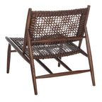 SAFAVIEH Queenie Bandelier, fauteuil d'appoint carré en cuir tressé à dossier ouvert - 26 L x 32 P x 31 H - 26Lx31Px31H