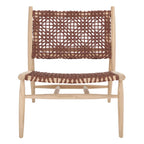 SAFAVIEH Queenie Bandelier, fauteuil d'appoint carré en cuir tressé à dossier ouvert - 26 L x 32 P x 31 H - 26Lx31Px31H
