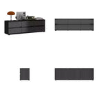 Famapy Commode / Meuble TV 6 tiroirs à rayures noires sophistiquées : Un mélange de style et de fonctionnalité pour de multiples usages