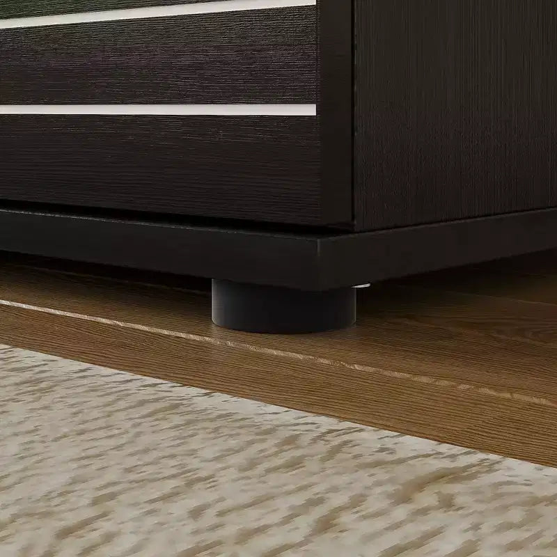Famapy Commode / Meuble TV 6 tiroirs à rayures noires sophistiquées : Un mélange de style et de fonctionnalité pour de multiples usages