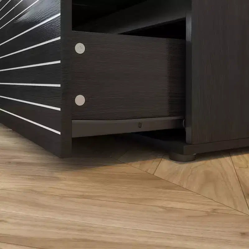Famapy Commode / Meuble TV 6 tiroirs à rayures noires sophistiquées : Un mélange de style et de fonctionnalité pour de multiples usages