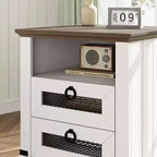 Table de chevet Garvee Farmhouse 18 pouces avec station de charge, table de nuit avec 2 tiroirs et 2 ports USB, table d'appoint avec compartiment ouvert