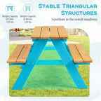 Costway Table de pique-nique pour enfants, table en bois avec bancs pour l'extérieur, jardin