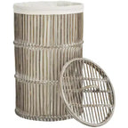 Lot de 2 paniers à linge Libby avec doublure - HAC6502 - Blanc/Blanc délavé - Safavieh